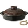 Banko Ware Chrysanthemum Pattern Earthenware Size with Trivet for Amber Suitable for Direct Made In 19529 Pot, 9, Set, 3-4 People, Glaze, Brown, Heat,