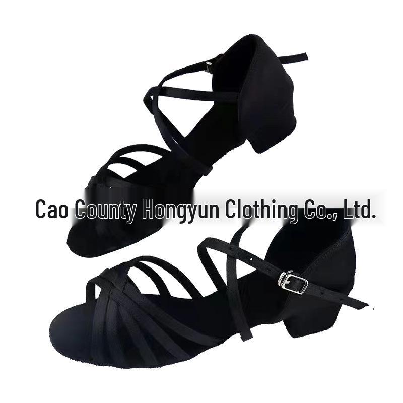 New Style Girls' Latin Dance Shoes with Soft Sole and Flat Heel