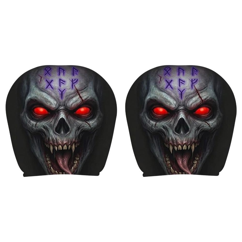 2Pcs Cartoon Car Headrest Covers Exaggerated Car Seat Headcover Halloween Christmas Holiday
