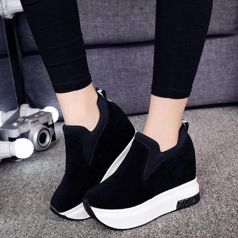 Chic And Casual Comfortable Spring Breathable Loafers For Women With Increased Heels