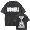 Washed Vintage Radiohead Return To The Road European Tour New Cotton Summer T Shirt Men Hip Hop Rock Tshirt Mens Gothic