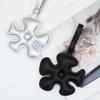 Vibrant Cartoon Style Leather Keyring Five Petal Flower Decoration Practical Key Ring Accessory Gift For Women