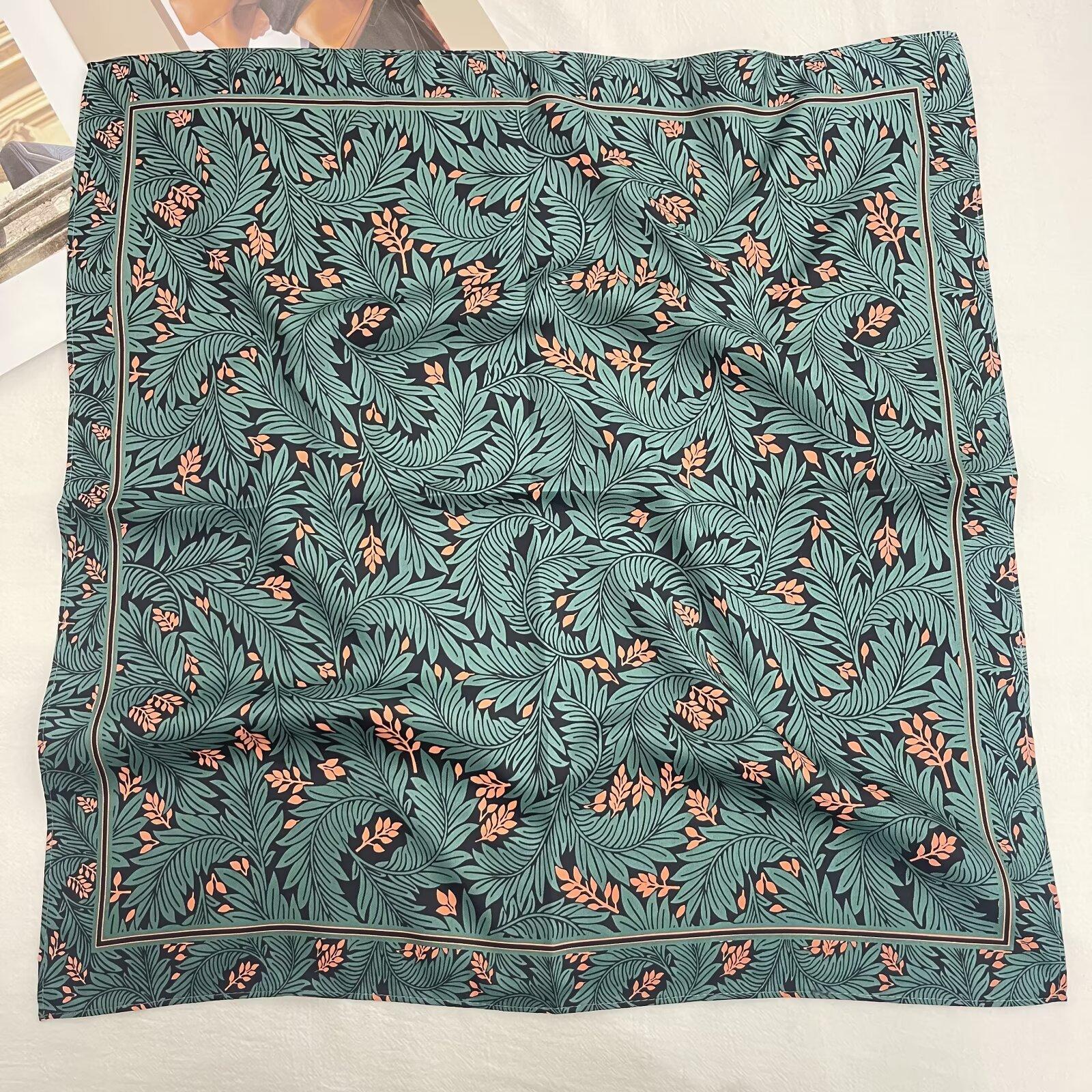 

Новый твиловый принт Универсальный квадратный шарф Высококачественный солнцезащитный шарф Имитация шелка Декоративный шарф Шарф для женщин 53cm