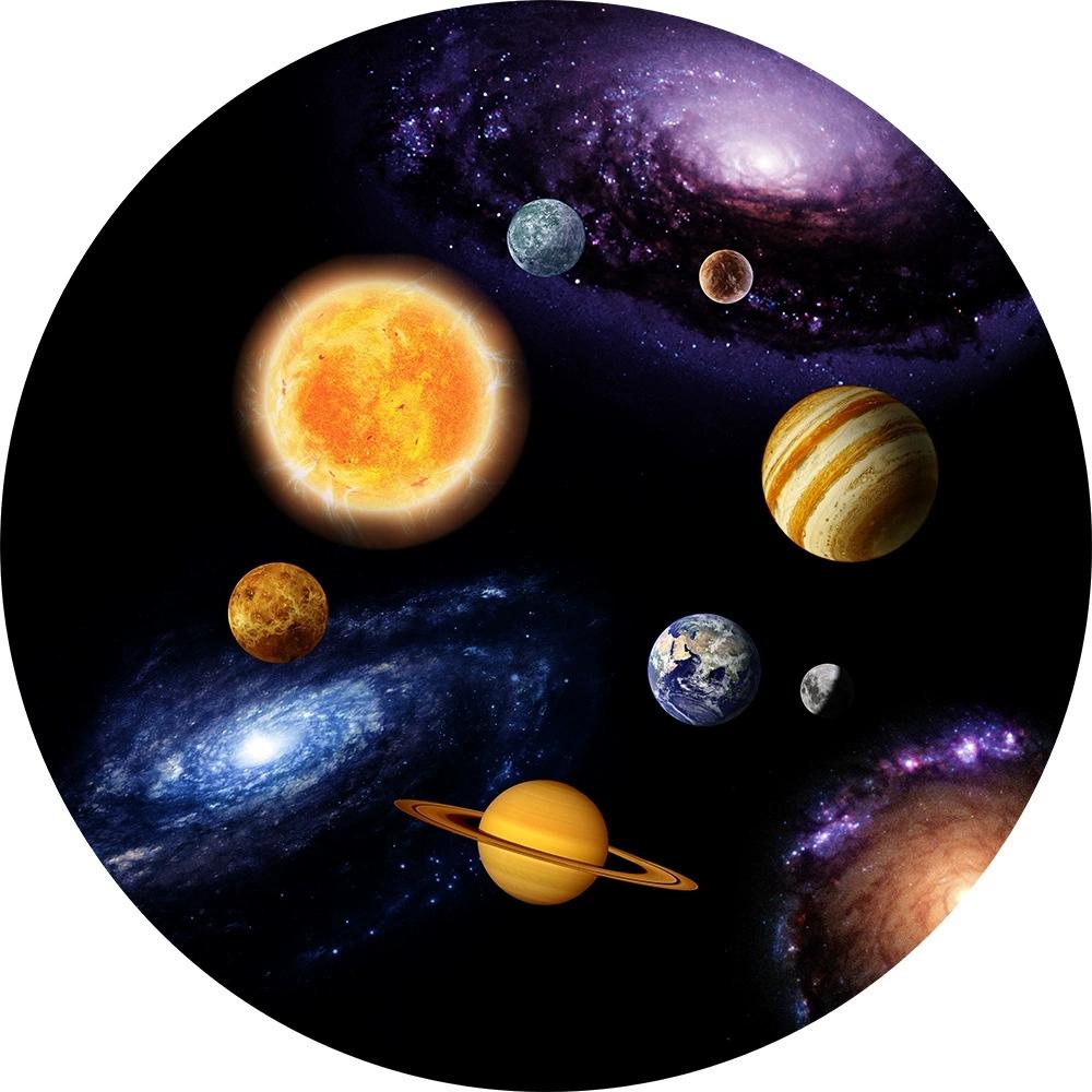Space Circular Carpet Galaxy Nebula Planet Rug Living Room Bedroom Warm Wear-resistant Anti Slip Pad Home Decoration