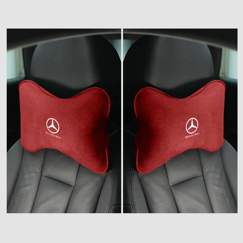 Car Safety Headrest Neck Pillow Accessories For Mercedes Benz W205 W204 W203 W212 GLC CLA GLA AMG C180 C200 C300 C63 Coupe C43