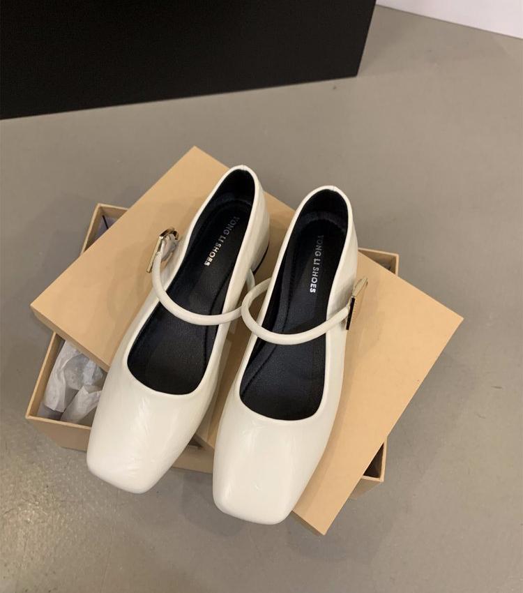 

Элегантные черные туфли Мэри Джейн на толстой подошве, женские туфли на весну, осень и зиму, на среднем высоком каблуке с квадратным носком, вечерние туфли 39 бежевый