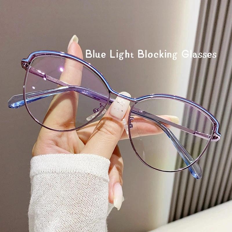 Women Anti Blue Light Glasses Anti Radiation Flat Mirror Fashion Ultra Light Eye Frame Can Be Equipped with Myopia Lense