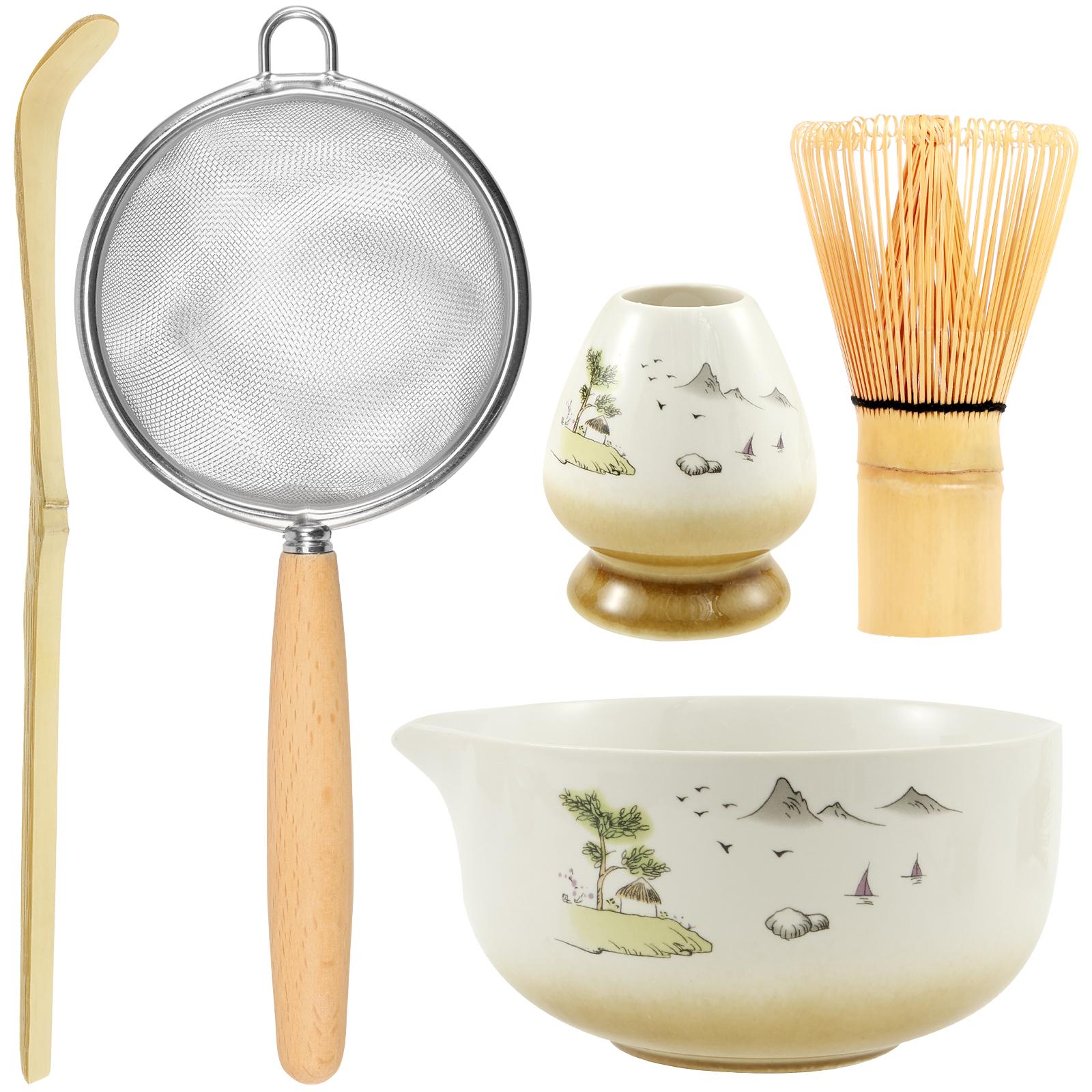 

5Pcs Matcha Tea Set Ceremonial Aesthetical Matcha Kit With Whisk Leakproof Maccha Whisk Tea Set for Present Beginner Enthusiast