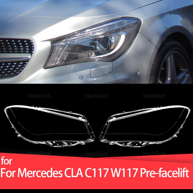 2Pcs/2 Pair Car Headlight Cover for Mercedes-Benz C117 W117 CLA 2013-2016 Lampshade Bright Shell Head Lamp Lens Covers
