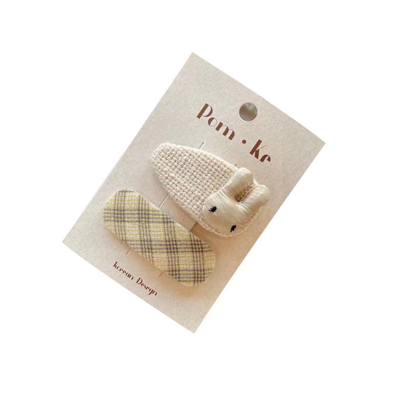 Plaid & Solid Color Korean Hair Bows - Girls' BB Clips and Hairpins