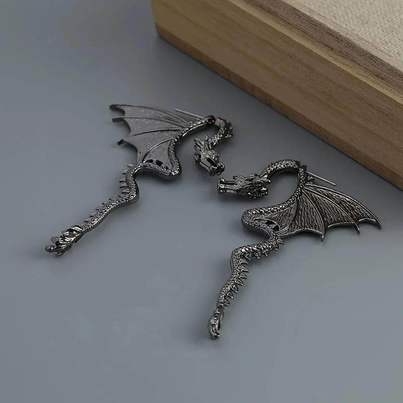 1Pair Simple And Stylish Dragon Patterned Gothic Jewelry, Suitable For Women To Banquet Memorial Gifts, Or Holiday Wear