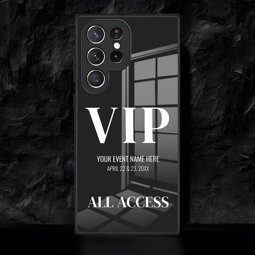 

Vip Card Design Phone Case For Samsung S26 S25 Edge Ultra 24 23 22 21 Ultra Plus Fe A55 56 15 4G 5G Glass Cover Galaxy S26 Plus