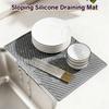 SW L/M/S Silicone Drain Pad Slope Draining Pads Kitchen Tableware Non-slip Mat Dish Drying Pad Heat-Resistant Pot Mats Coaster