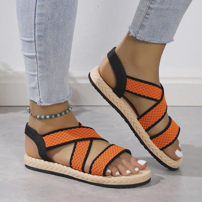 Fashion Shoes for Women Plus Size 35-43 Summer Fashion Open Toe Platform Casual Non-slip Comfortable Flat Sandals Zapatos De Mujer