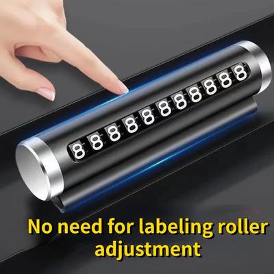 Universal Metal Car Temporary Parking Card Rotate Phone Number Plate Aluminum Stickers Park Stop In Car-styling Auto Accessories