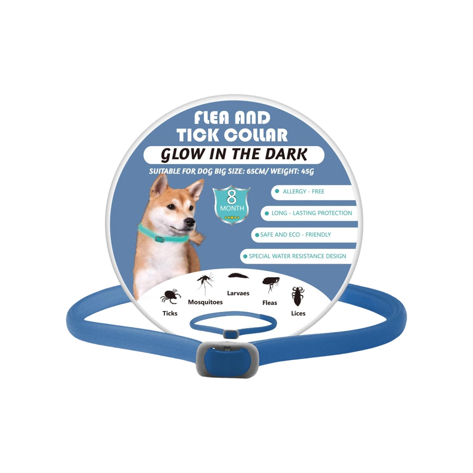 

Светящийся в темноте ошейник для домашних животных для кошек и собак, от блох, клещей и вшей One Size