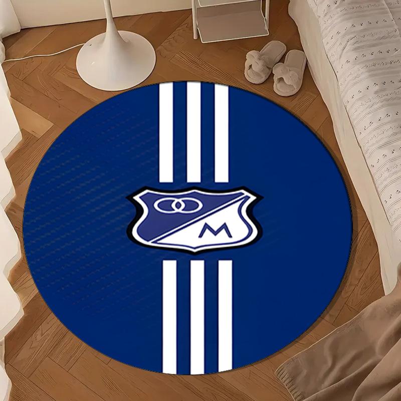 Blue White Crest Pattern Round mat Home Decor, Chair rug For livingroom,Bedroom, doormat home decor Birthday Gift Christmas Gifts