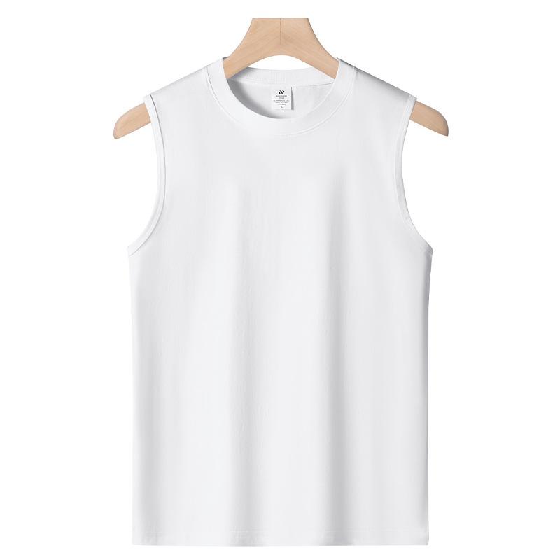 QICED Cotton Men's Vest Summer Loose Sports Fitness Shoulders Sleeveless T-shirt