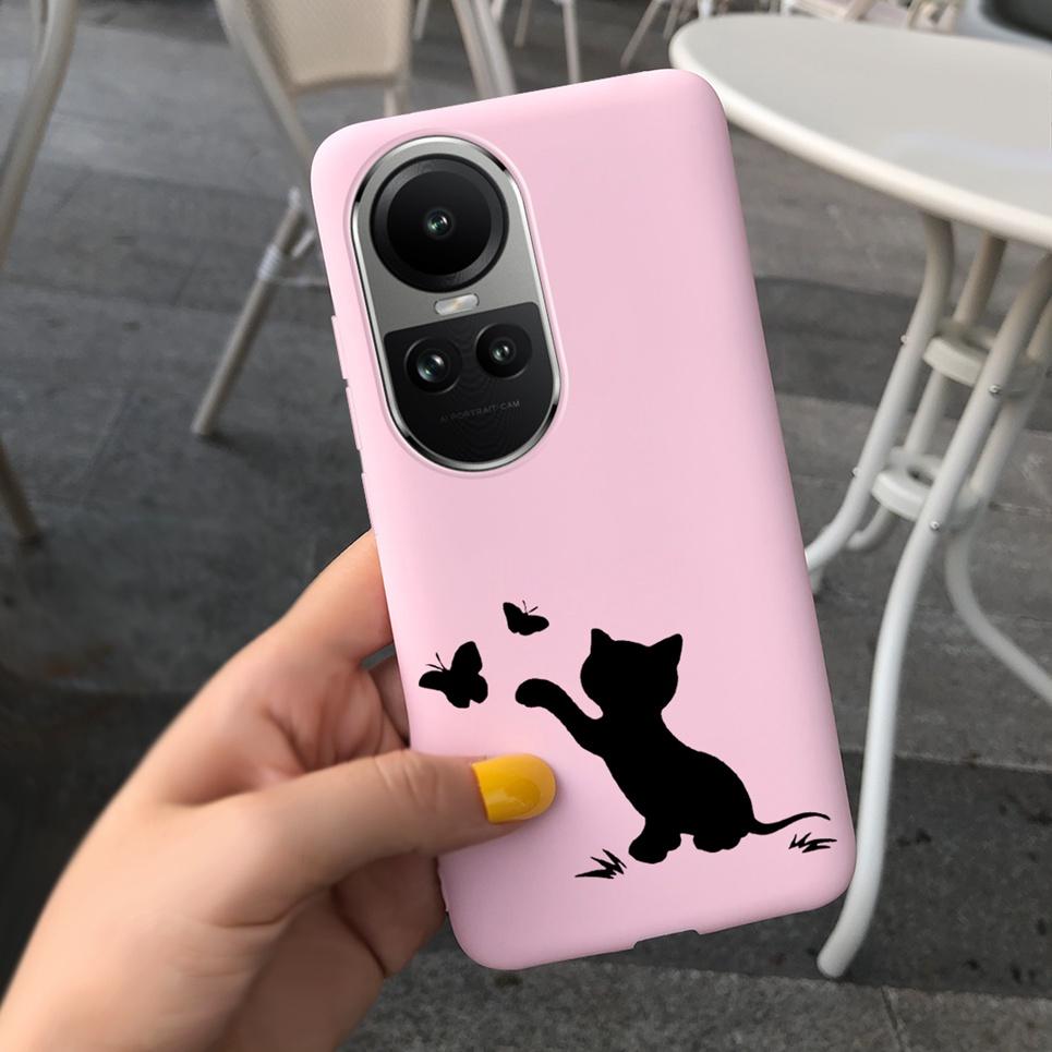 Case For Oppo Reno10 Pro Global Version Cover Bumper For Reno 10 10Pro 5G CPH2531 CPH2525 Soft TPU Capa With Cartoon Print Etui
