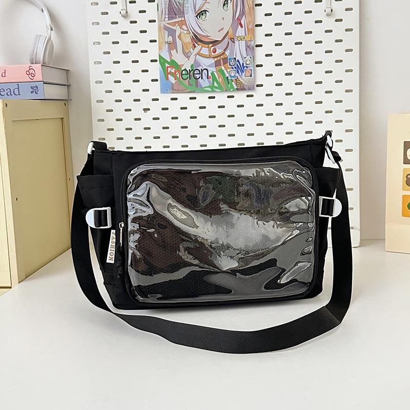 Women's High-capacity Mailman Bag Versatile Simple Transparent Shoulder Bag Messenger Bag Student Class Crossbody Bag Daily Commuting Bag Tote Bag