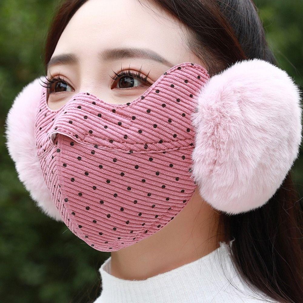 Windproof Fleece Winter Mask Autumn Winter Cycling Earflap Simple Thermal Earmuffs Mask