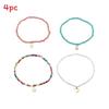 Bohemian Ankle Strap Set Star Moon Cactus Pendant Elastic Beaded Foot Chain