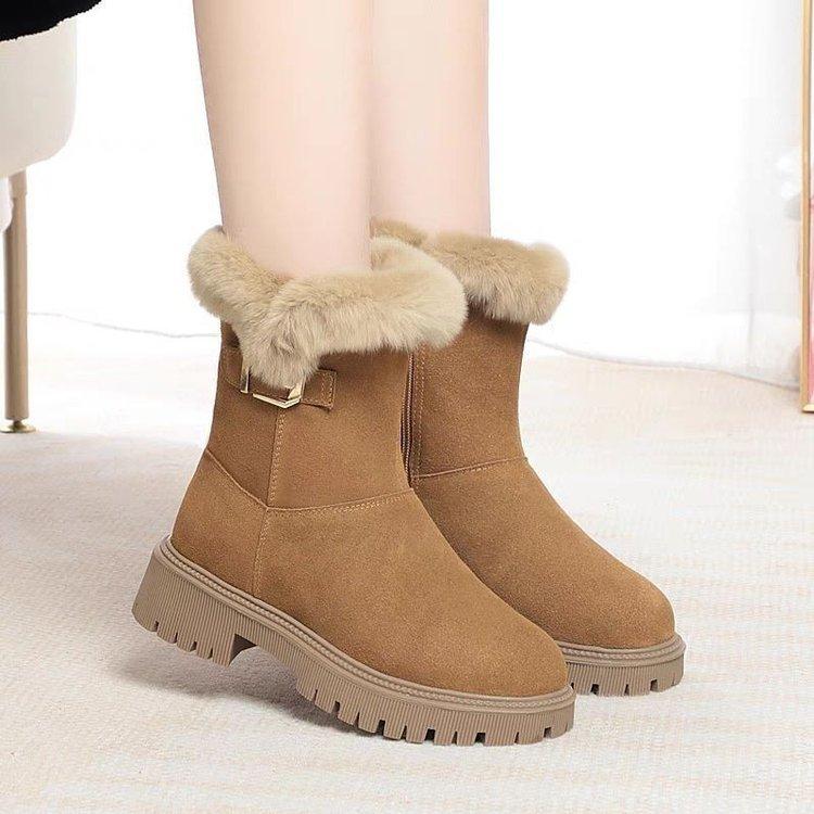 

Northeast extreme cold snow boots outdoor non-slip medium tube piled thickened warm Martin boots cotton boots 40 малиновий