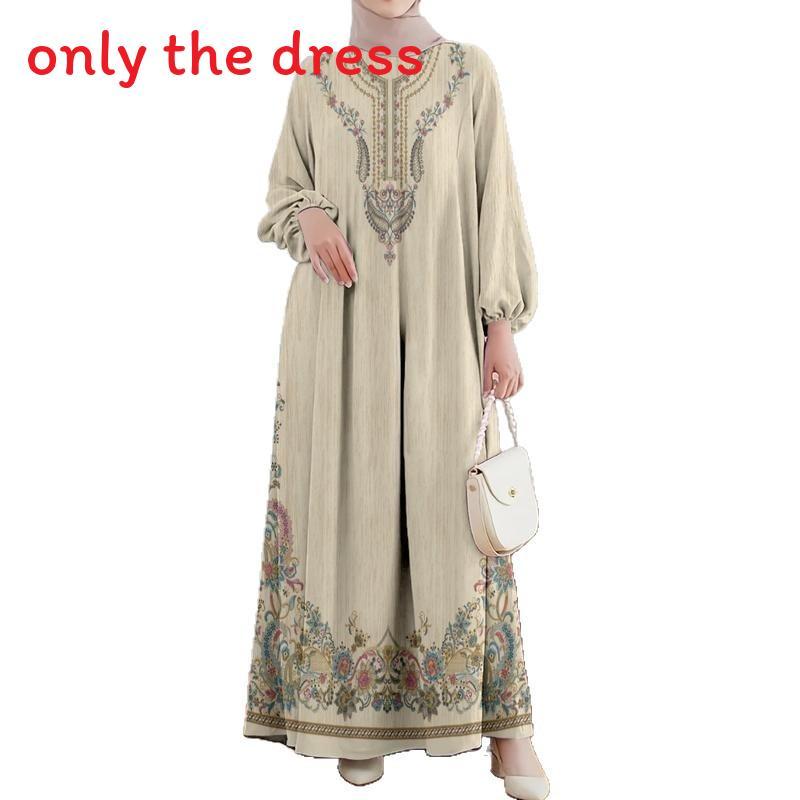 Ethnic Style Long Dress With Relief Flower Embroidery For Party And Casual Wear