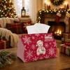 1pc Vintage Retro Winter Tissue Box - Multi-Functional Christmas Napkin Dispenser, Made of Durable Polyester, Decorated with Teddy Bear Train Snowflak
