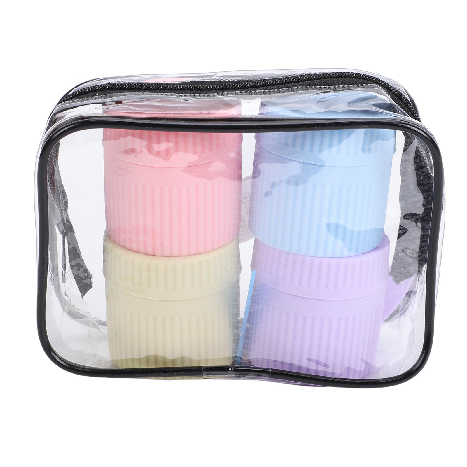 

4pcs Travel Size Silicone Cream Jars Leak Proof Cosmetic Cream Containers with Lid and Clear Pouch