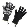 CAPTAIN STAG Outdoor Camping BBQ Gloves, Heat-Resistant, Flame-Retardant Gloves with Silicone Grip and Strap, Black UG-3312