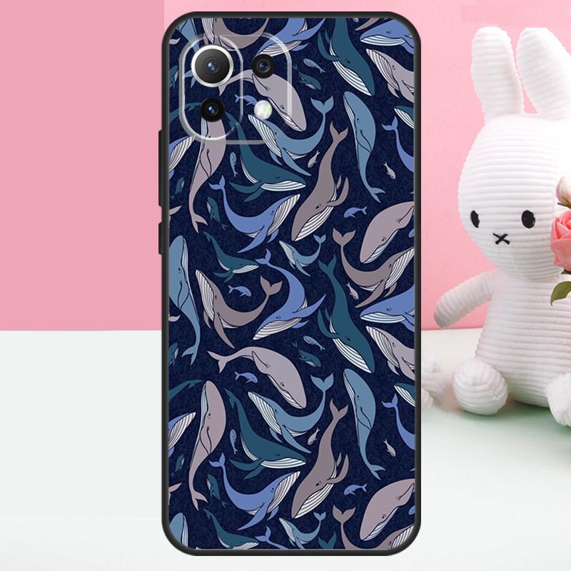 Whale Fish Wave Sea Case For Xiaomi 15 14 Ultra 13T 14T 15T 17 Pro Max POCO X7 Pro X5 X6 F5 F6 F7 F8 Ultra Funda
