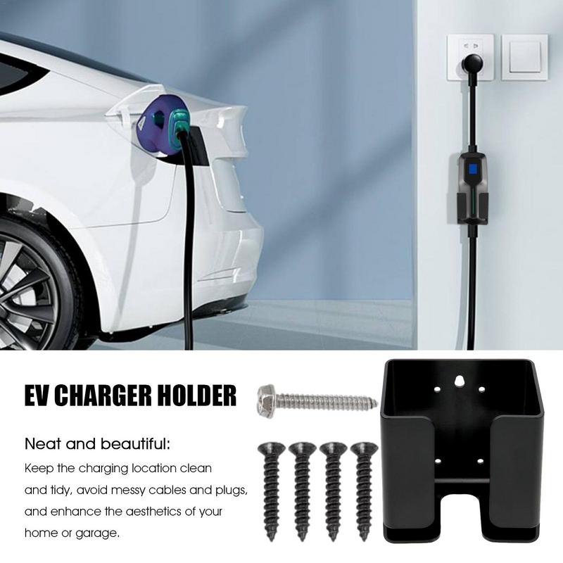 Wall Mount Charging Box Holder EV Charger Cable Holder Electric Vehicle Plug Holster Control Holder for Electric J1772 Charger