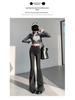 Women's High Waist Frayed Micro Flare Jeans - Retro Slim Fit Petite Pants