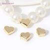 Trendy 18K Gold Plated Brass Metal Heart Spacer Beads For Beading Separators DIY Bracelets Necklace Jewelry Making Supplies