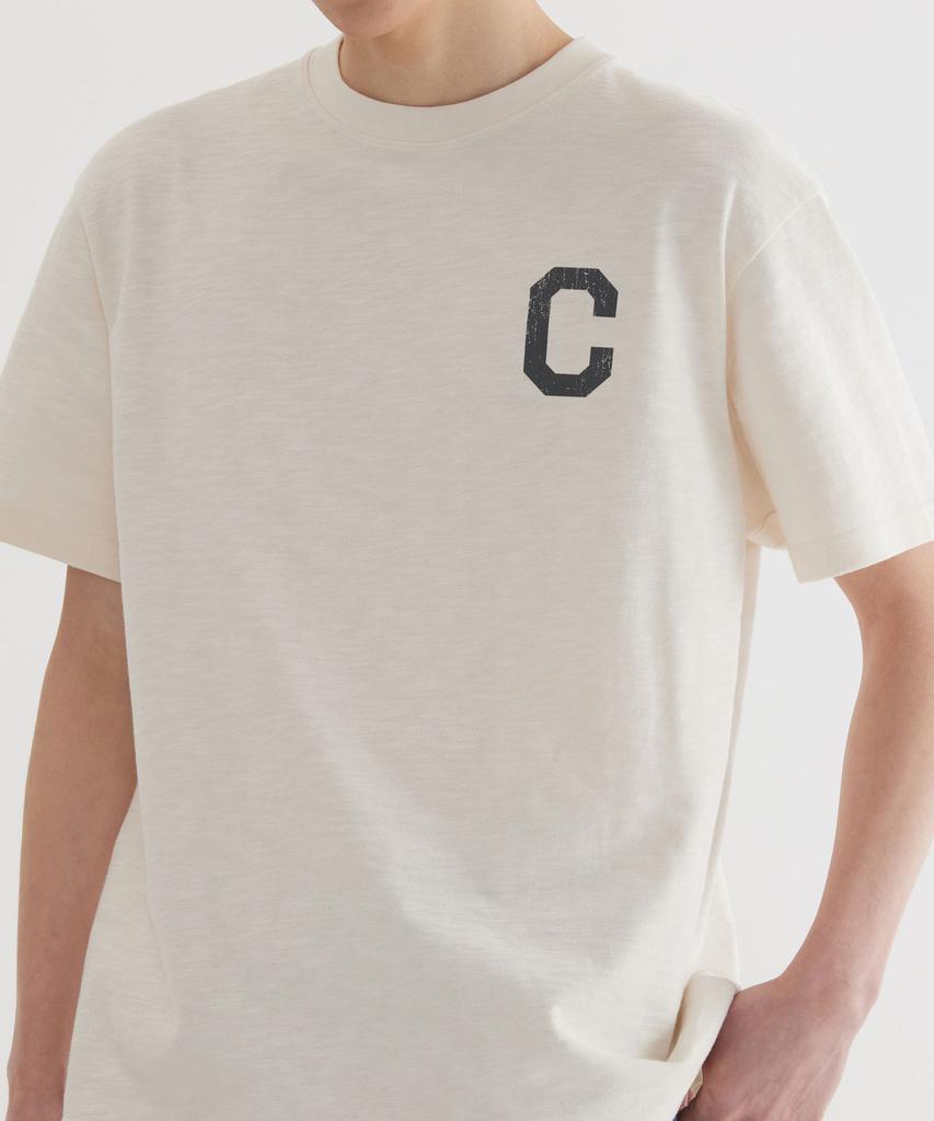 COVERNAT Slub Crack C Logo T-Shirt Ivory