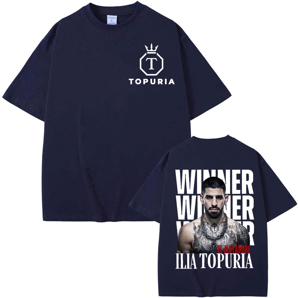 Vincitore El Matador Ilia Topuria Maglietta Vintage Uomo Donna Moda Hip Hop T-shirt di Tendenza Unisex Comfort Maglietta a Maniche Corte