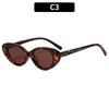 Trendy Small Frame Oval Cat Eye Sunglasses for Men Women Candy Gradient Lens Transparent White Fashion Versatile Sunglasses