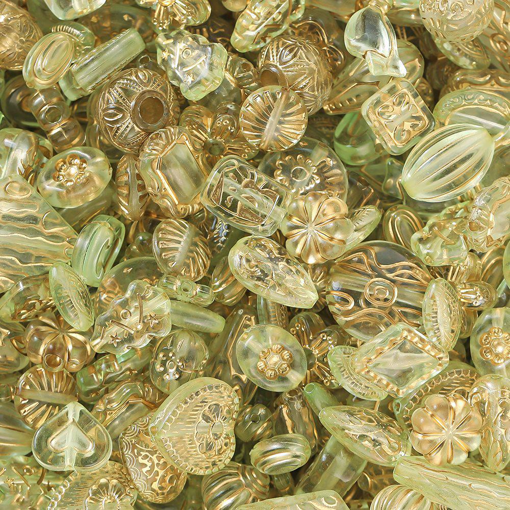 Acrylic Retro Gilded Czech Glass Beads for DIY Jewelry Making