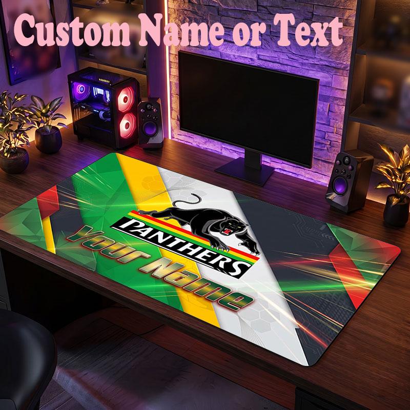 Penrith Panthers Customized Name Text Mouse Pad, Large Desk Mouse Mat Personalized Home Office Present
