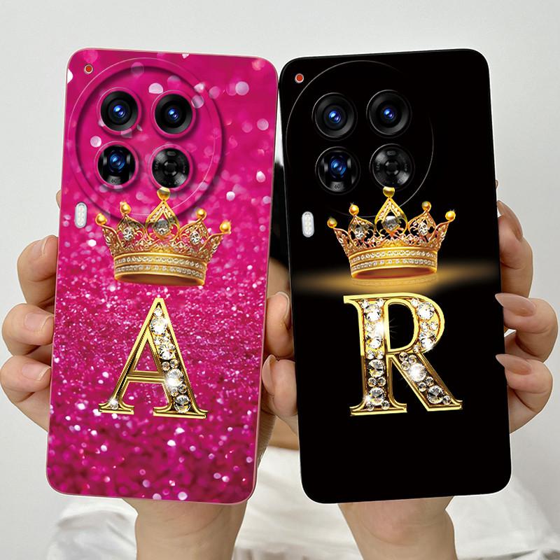 Camon30 Phone Case For Tecno Camon 30 Pro Premier 5G Casing Crown Letters Liquid Silicone Protection Back Cover Anti Slip Funda