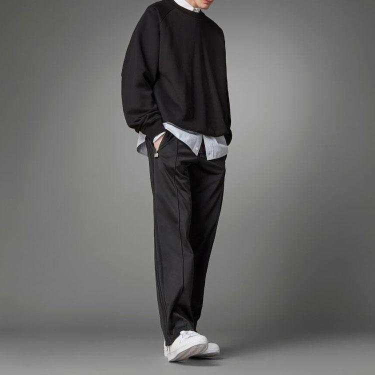 Adidas Originals Trefoil Solid Loose Casual Crew Neck Sweatshirt Men Tops Black HD2242