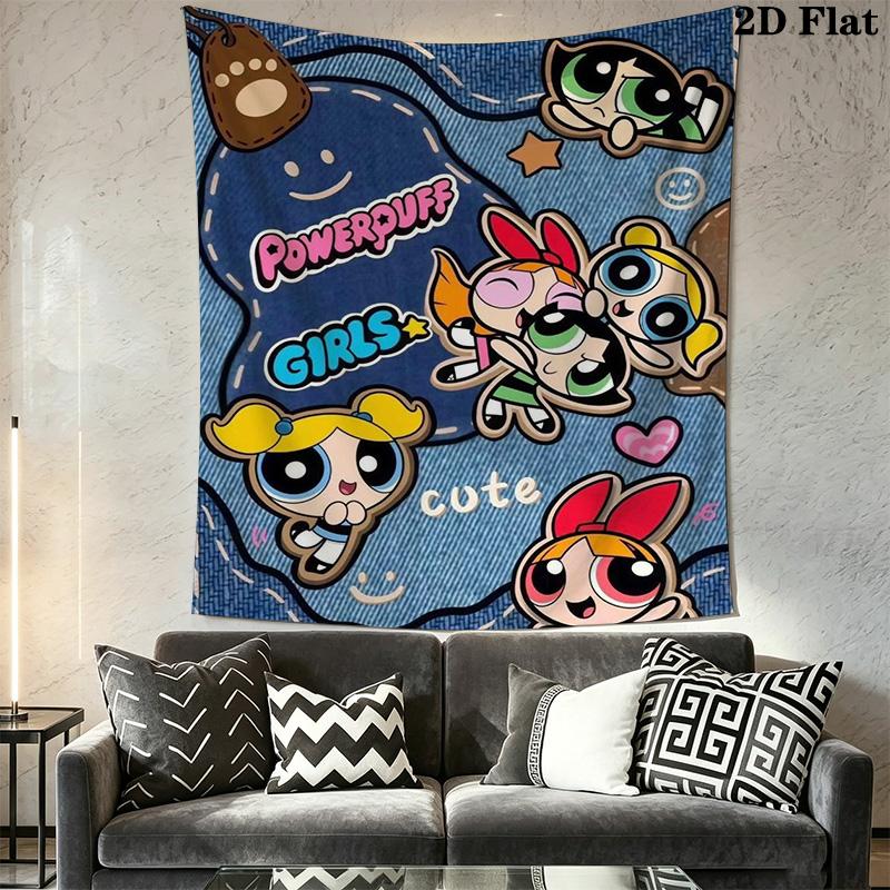 Blossom, Buttercup, and Bubbles Pattern Home Decor Tapestry, Wall Hanging, Decorative RV Wall Cloth.ZGT0914211