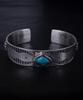 Josilver Native American Silver Bangle (Turquoise) Type.1