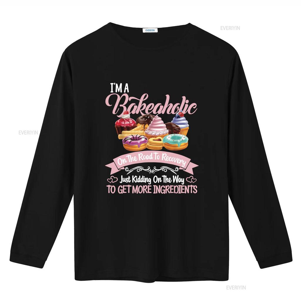 Funny Bakeaholic Baking Lover Cupcake Donut Dessert Print Casual T Shirt Vintage Washed Streetwear Graphic Soft