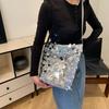 Chic Sequin Tote Bag For Women 2024 Trendy Korean Style Large Capacity Shoulder Bag