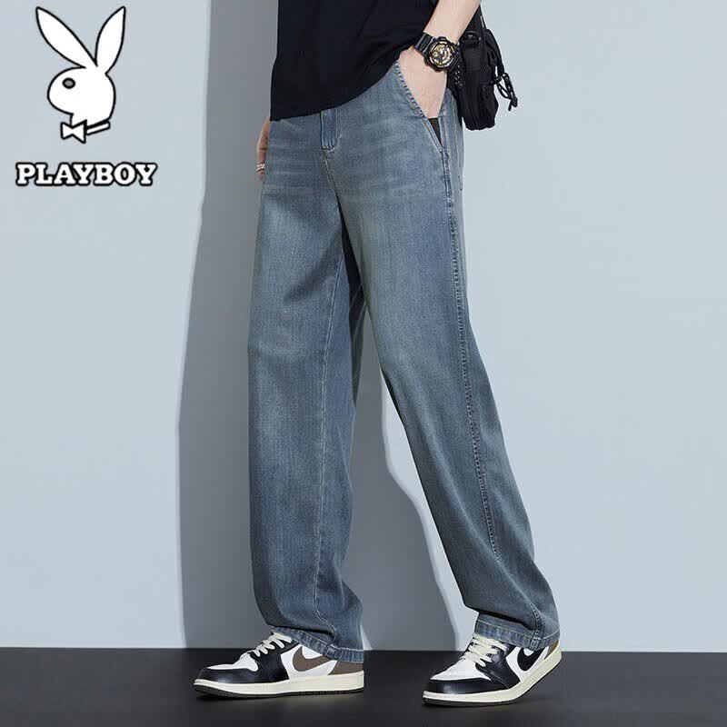 PLAYBOY Men's Summer Loose Straight Leg Jeans