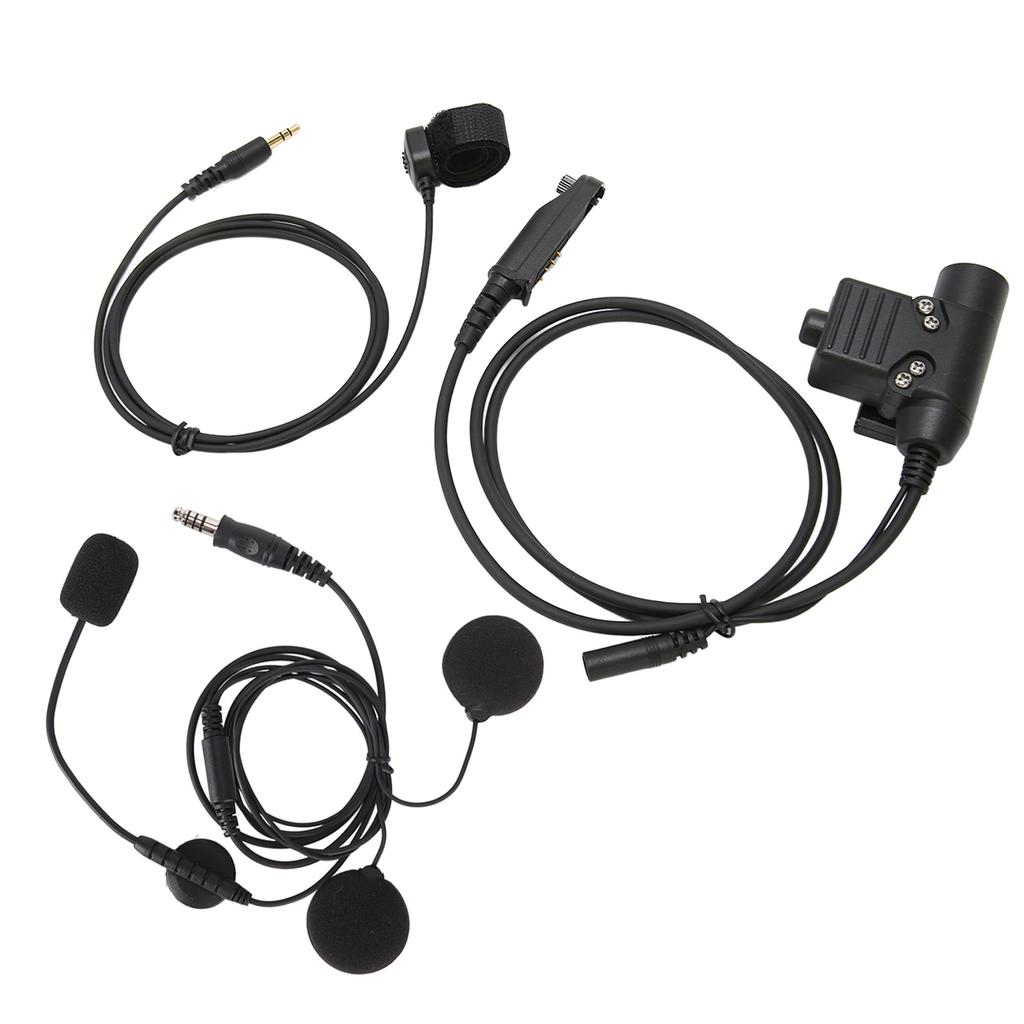 Motorcycle Headset Mic Kit with Adapter Walkie Talkie Helmet Earpiece for Baofeng UV 9R PLUS