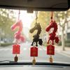 Tang Horse Chinese New Year Decoration with Tassel Cute Zodiac Pony Figurine Car Ornament Kawaii Traditional