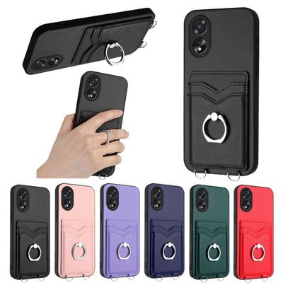 Card Holder Slots Ring Bracket Cover Phone Case For Oppo A3 Pro,Realme GT Neo6 SE,GT Neo6,GT 6T,Reno11 F,Realme 12+,Oppo A79,Oppo Reno11,A58,A53...